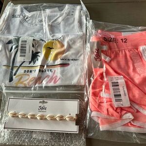 NEW Justice shirts tank top outfit size 12